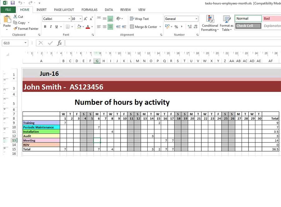 excel schedule template monthly