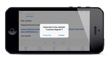 Calendar subscription on iPhone